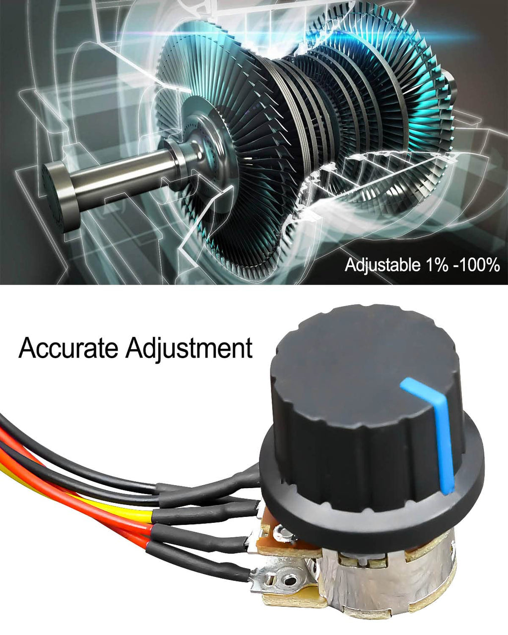 PWM DC Motor Speed Controller 100A Max, DC 10-55V Brush Motor Controller