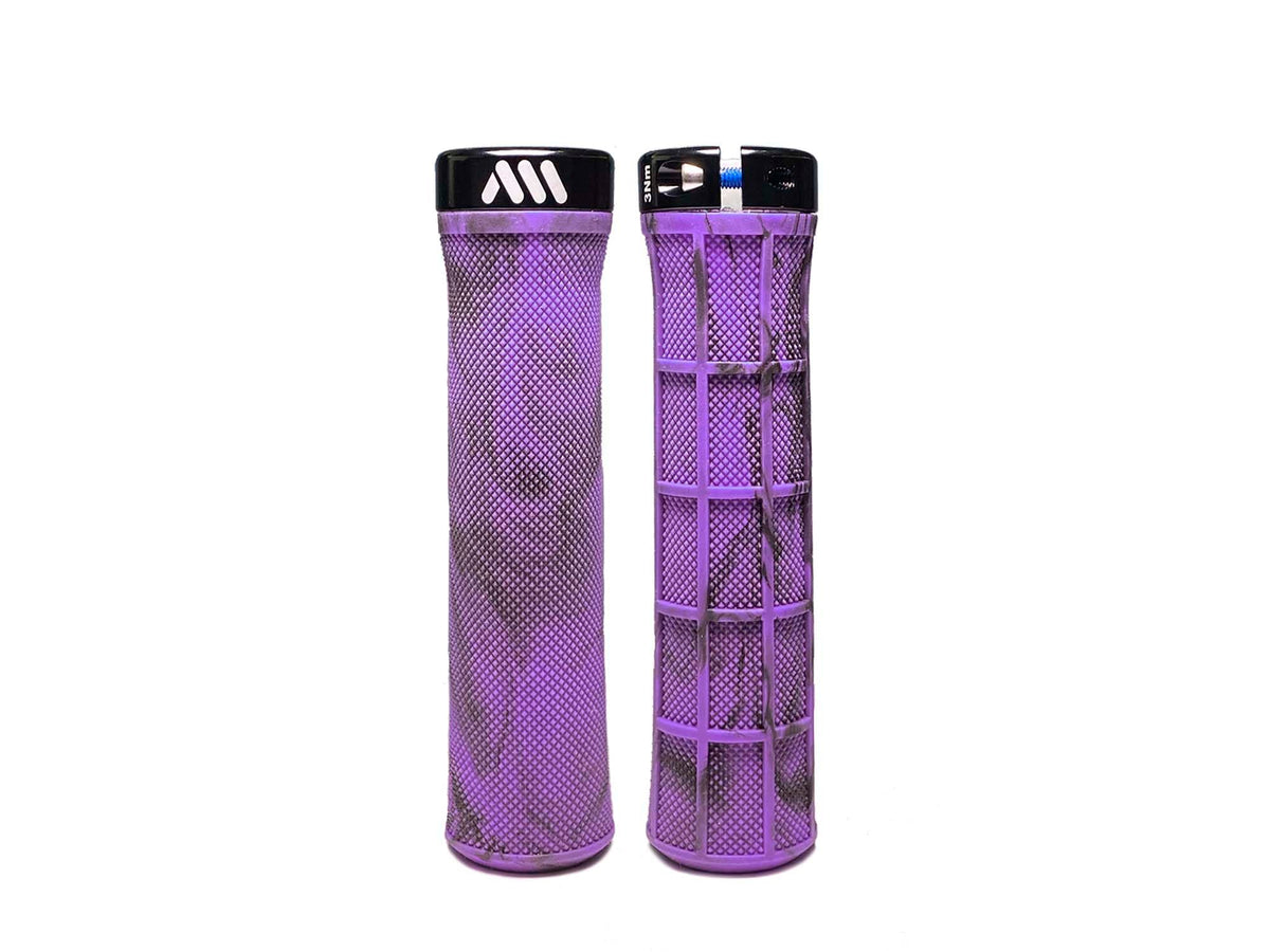 MTB Bike Grips Berm - Handlebar Grip with Micro-Diamond Pattern - Purple