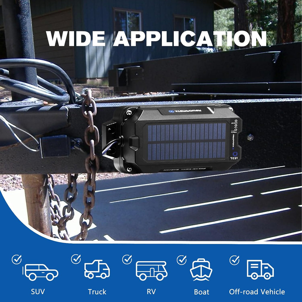 Trailer Brake Controller Kit with Switch 12V 3AH LifePO4 Lithium Battery Trailer Breakaway Kit Brake Controller