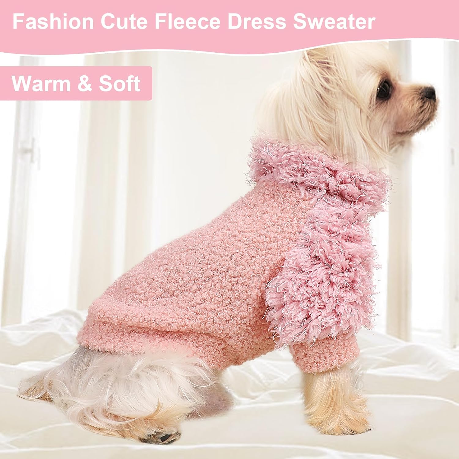 Dog Sweater Turtlenecks Dog Sweaters for Small Dogs Winter Fleece Doggy Clothes Puppy Cold Warm Coat Doggie Jacket