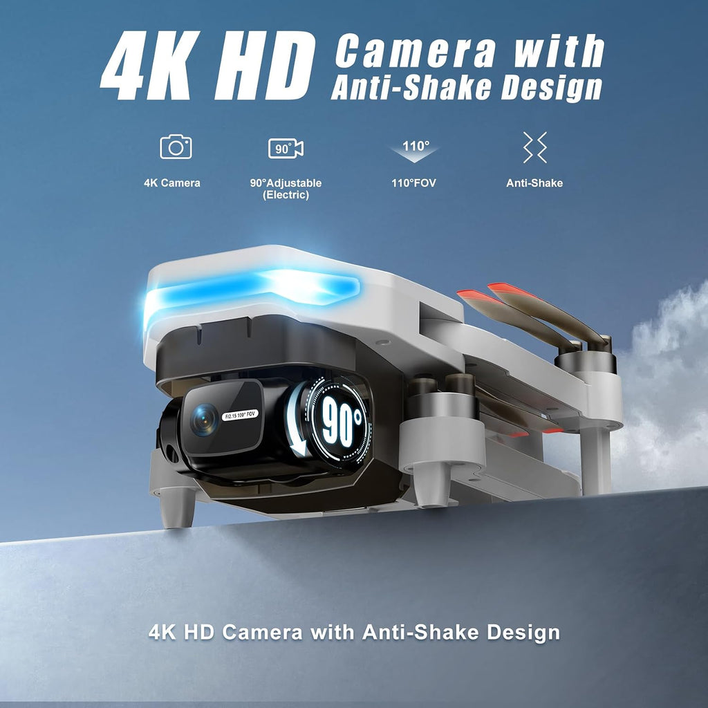 Drones with Camera for Adults 4K, GPS Auto Return, Waypoint Flight, Orbit Fly, GPS Follow, Gesture Control, Foldable