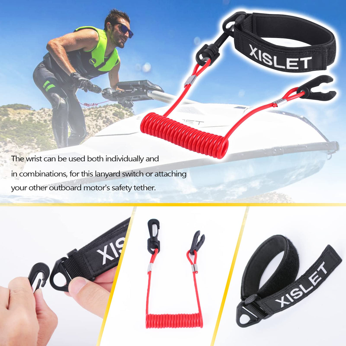Xislet Yamaha Jet Ski Key Lanyard for Waverunner VX, Cruiser FX