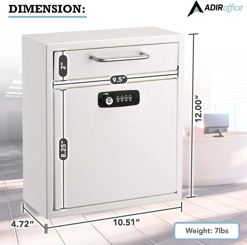 Ultimate Drop Box Wall-Mounted Mailbox - Hanging Secured Postbox - Durable Spacious Key or Combination Lock Box