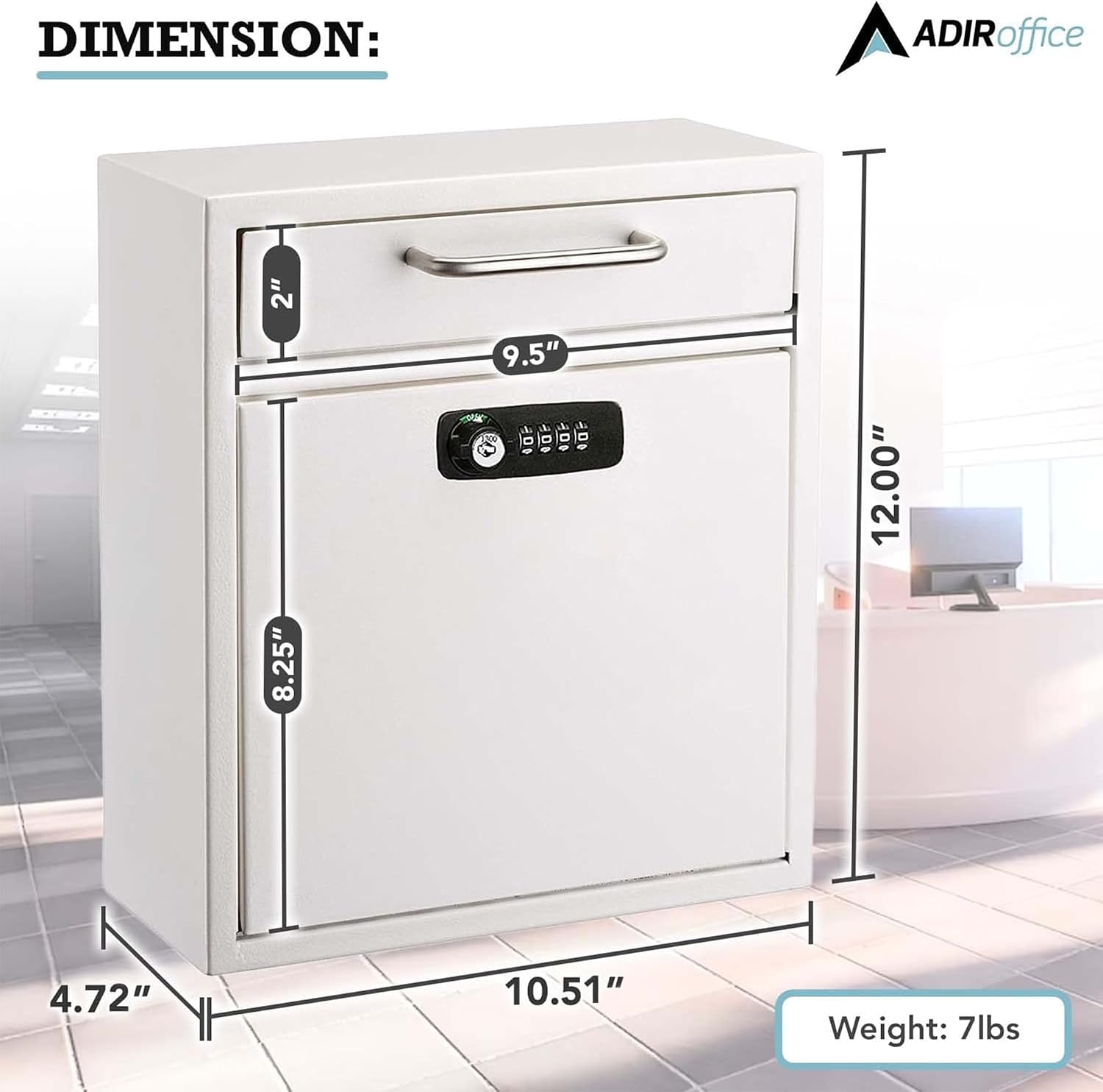 Ultimate Drop Box Wall-Mounted Mailbox - Hanging Secured Postbox - Durable Spacious Key or Combination Lock Box