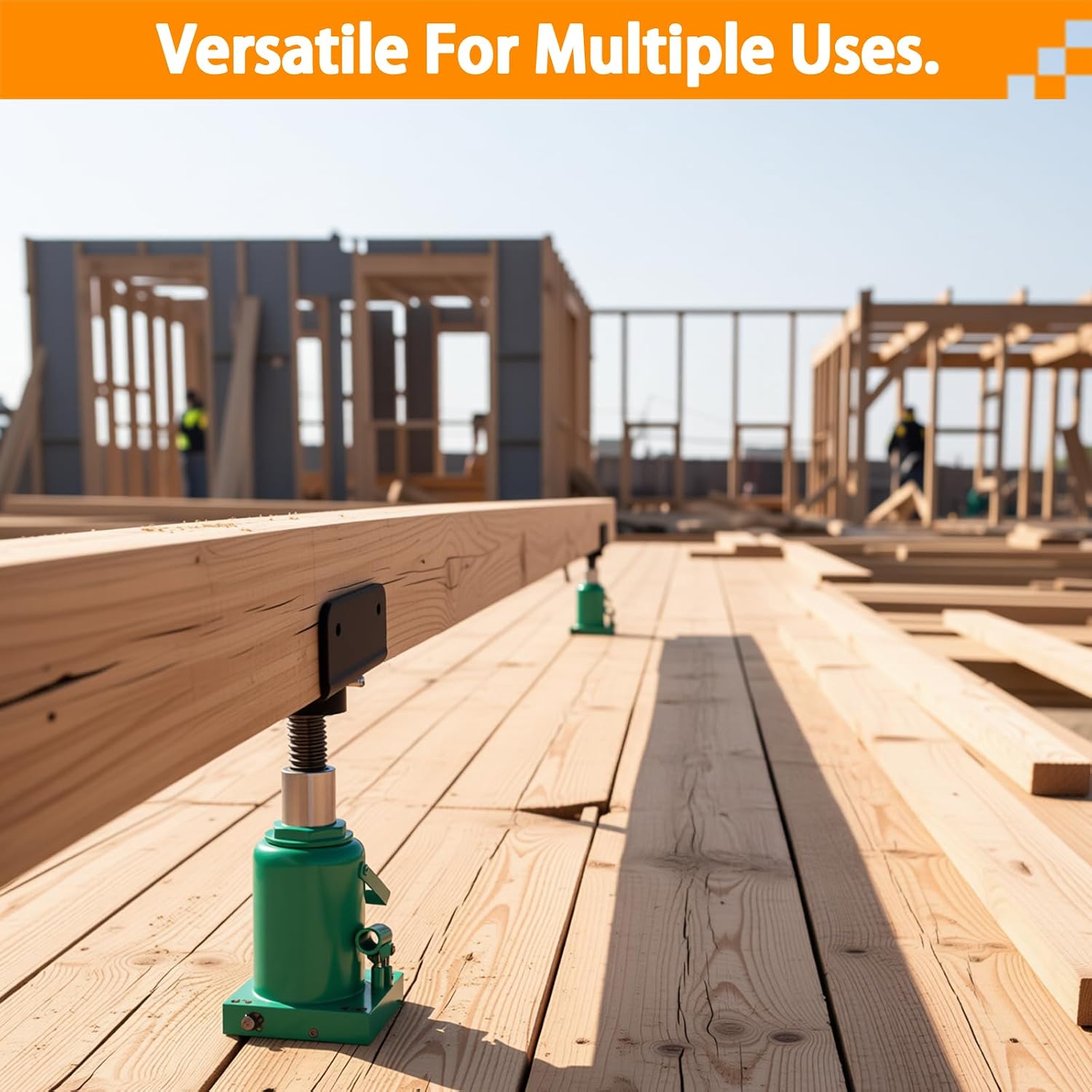 U-Shaped Bottle Jack Post Adaptor for 4x2, 4x4, 4x6 Wood Beams, U-Head Heavy-Duty Steel Stand