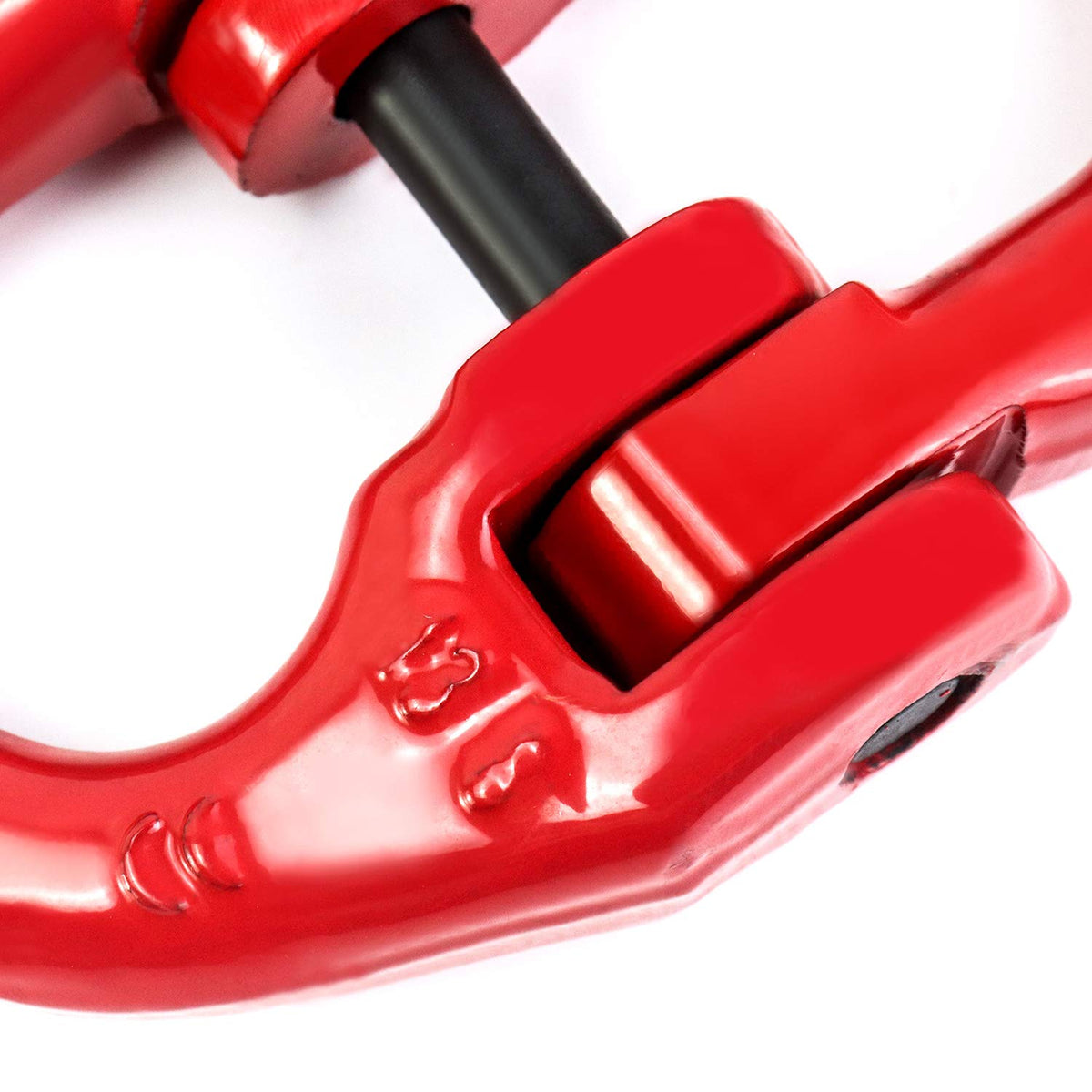QWORK G80 Alloy Steel Hammerlock Coupling Link Connecting Link, 1/2", Red Painted, 12000 lbs Working Load Limit,2 Pack