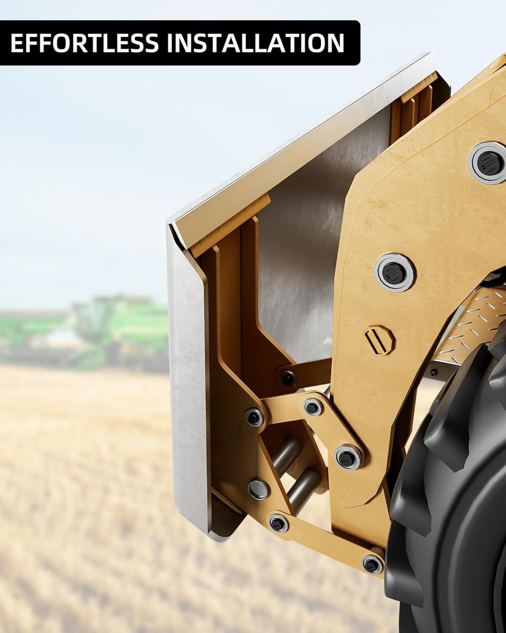 1/4 in Skid Steer Attachment Plate, Quick Attachment Plate | Steel Skid Steer Mount Plate, Easy to Weld or Bolt to