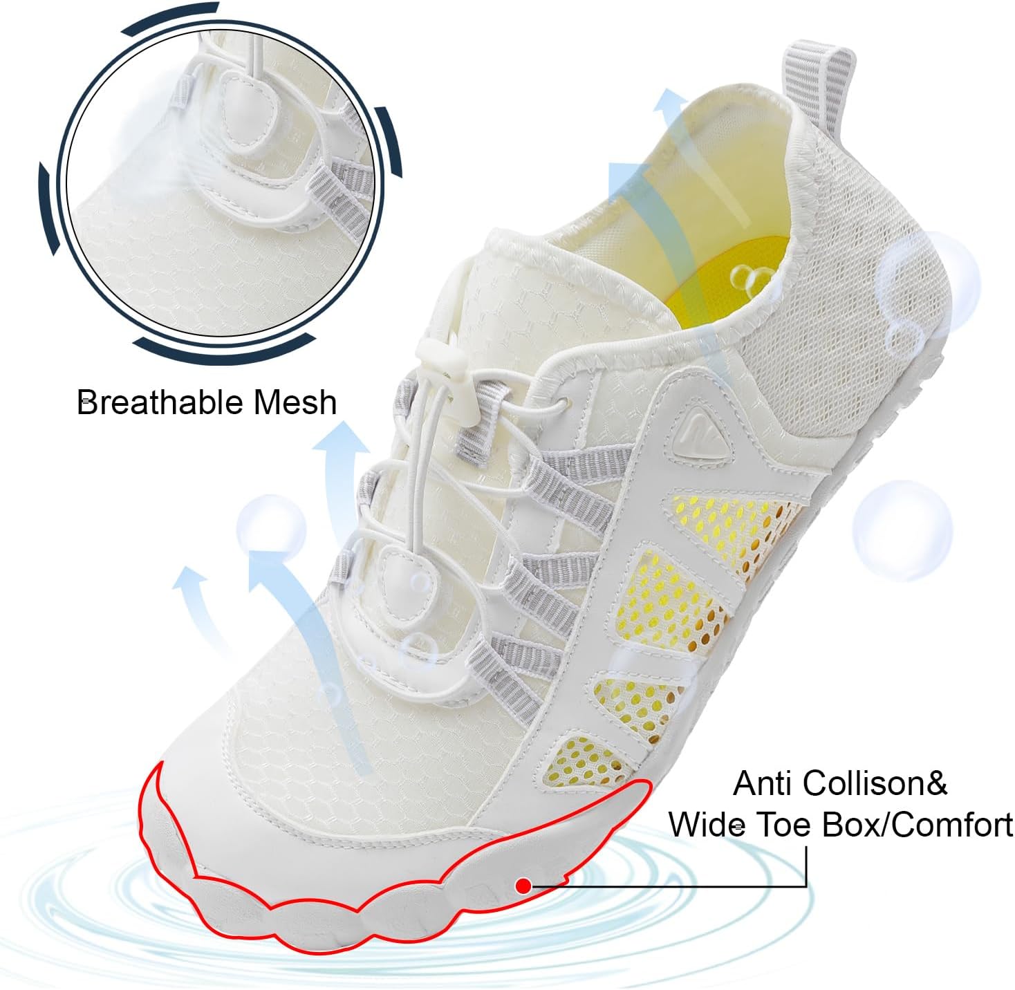 Swim Water Shoes for Women Men Quick Dry Barefoot Aqua Sneakers Shoe for Beach Hiking Diving Boating River Outdoor
