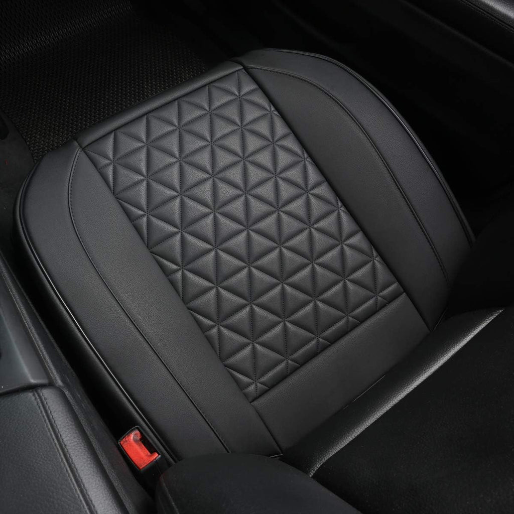 Luxury Faux Leather Car Seat Cover Front Bottom Seat Cushion Cover, Anti-Slip and Wrap Around The Bottom, Fits 95% of