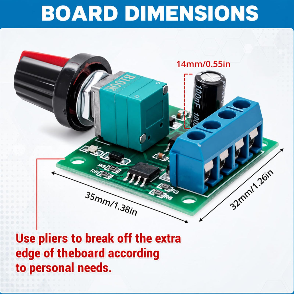 hiBCTR 12-Pack 1803BK PWM Motor Speed Controller, 2A, Adjustable