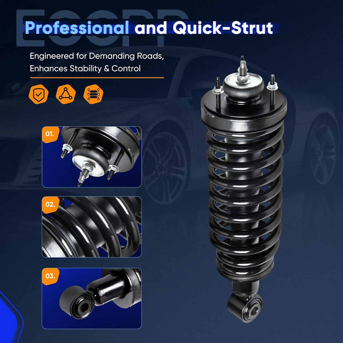 ECCPP Struts Complete Struts Spring for 2003-2011 for Ford Crown Victoria