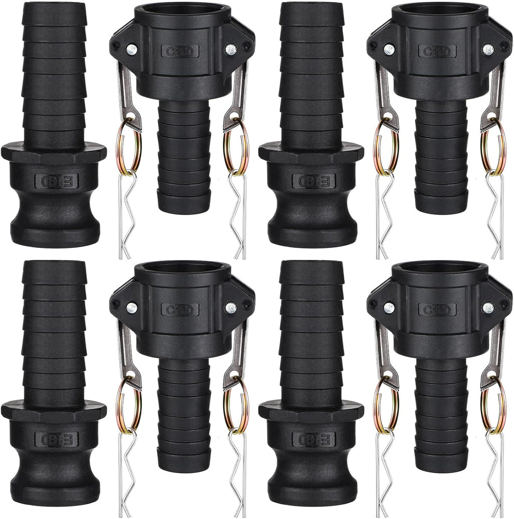 Pangda 4 Sets/ 8 Pcs Polypropylene Camlock Fittings, 1" Type C