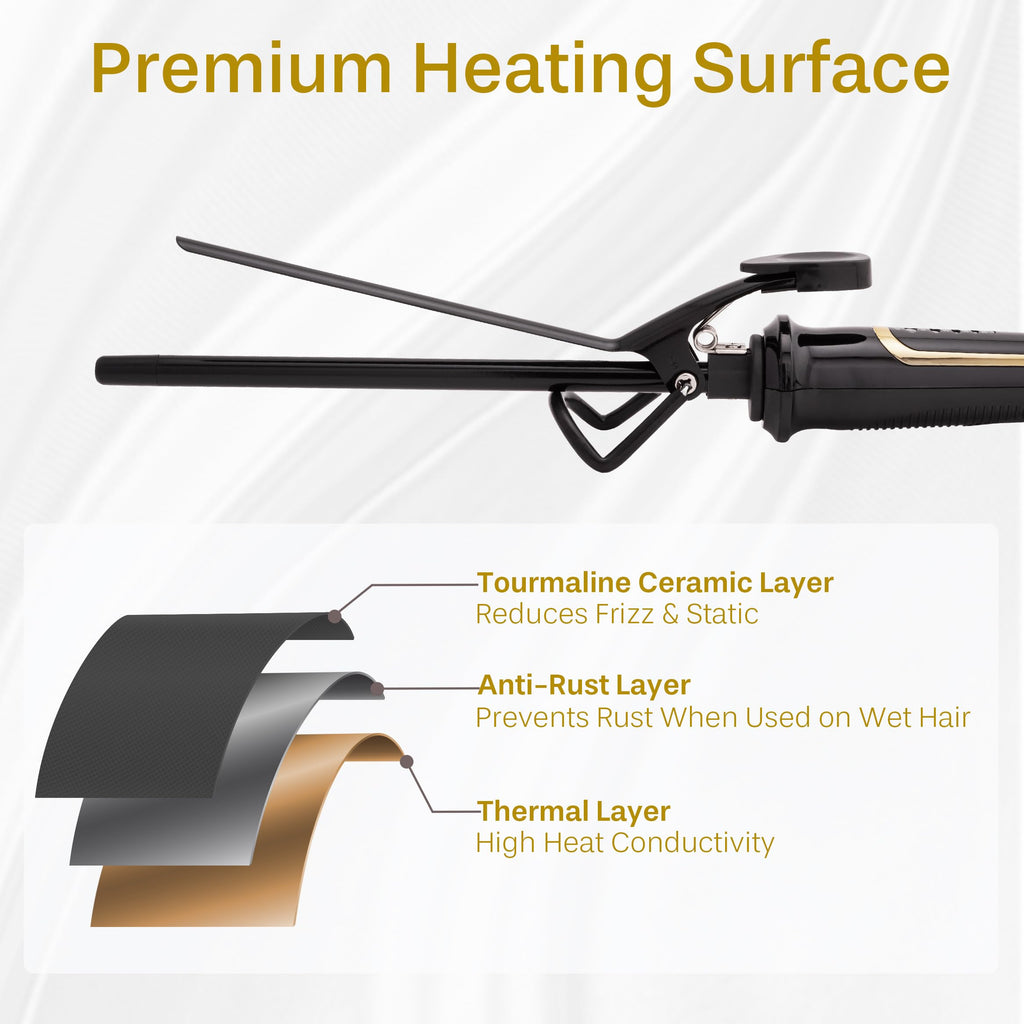 3/8 Inch Curling Iron Hair Wand for Tight Curls, Spirals and Ringlets