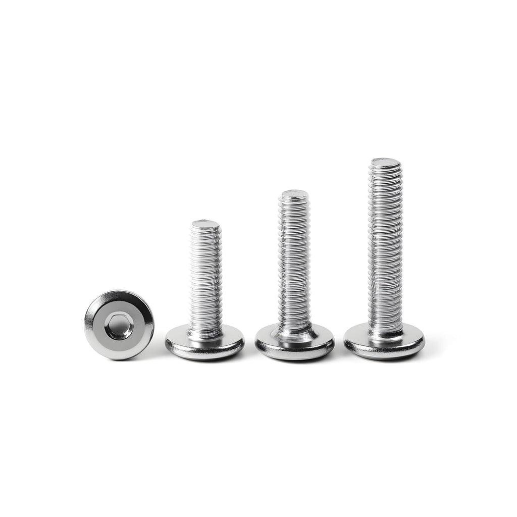 5/16-18 x 3" (10 Pack) Flat Head Hex Socket Cap Screws Bolts, 304 Stainless Steel 18-8, Hex Drive Countersunk Furniture Connector, Fully Threaded Machine Thread, Bright Finish