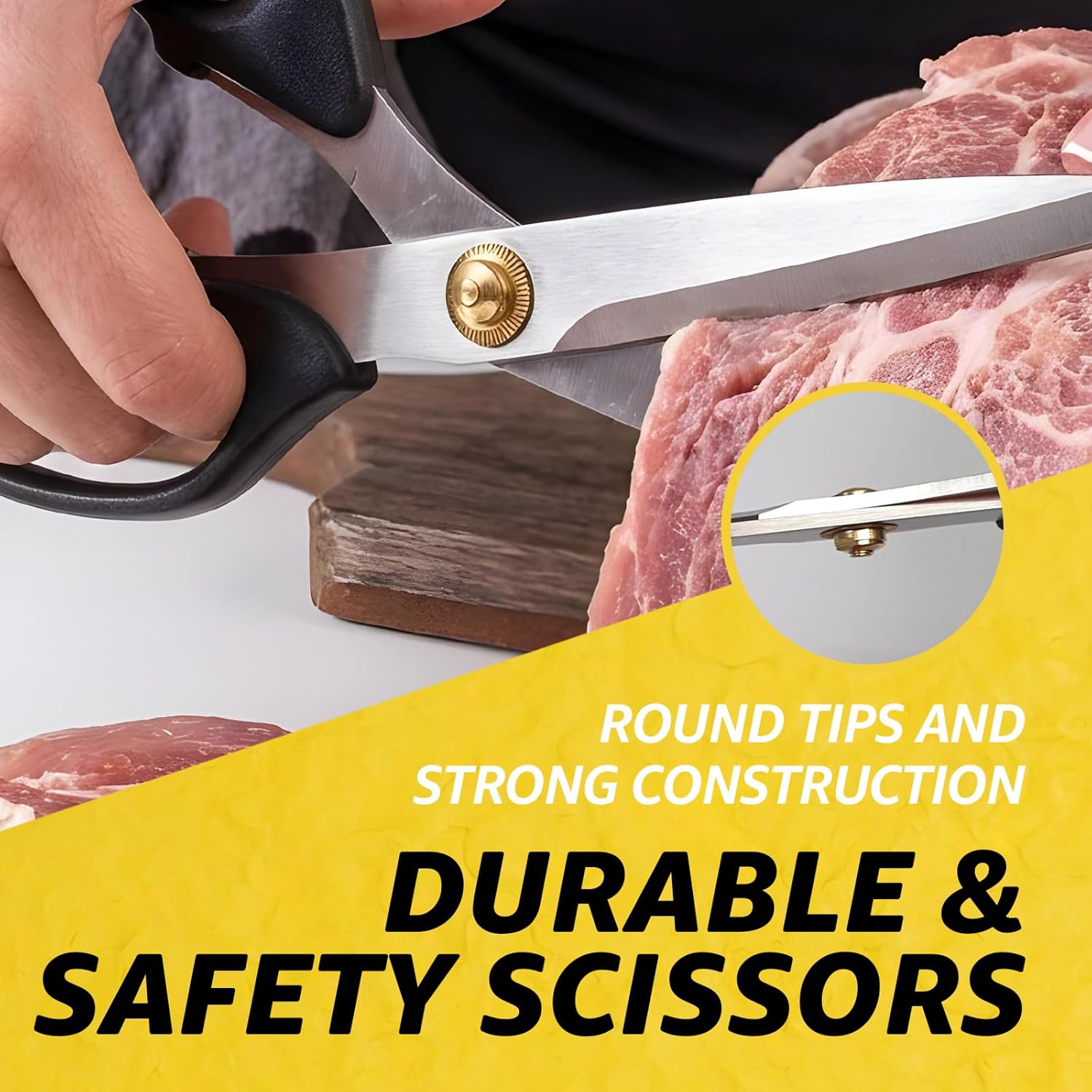 3T Stainless Blade Kitchen Scissors - 10.23in x 1Pack | Korean Barbecue Kalbi Rib Chicken Meat Cutting | Sharp Heavy