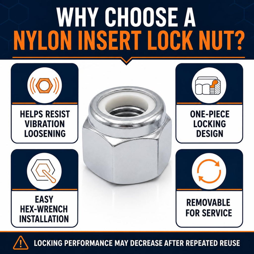 24 Pack 1/2"-13 Inch Lock Nuts,Carbon Steel Galvanized Anti-Rust Nylon Insert Locknuts,Standard Inch Thread Nylock Nuts for Bolts