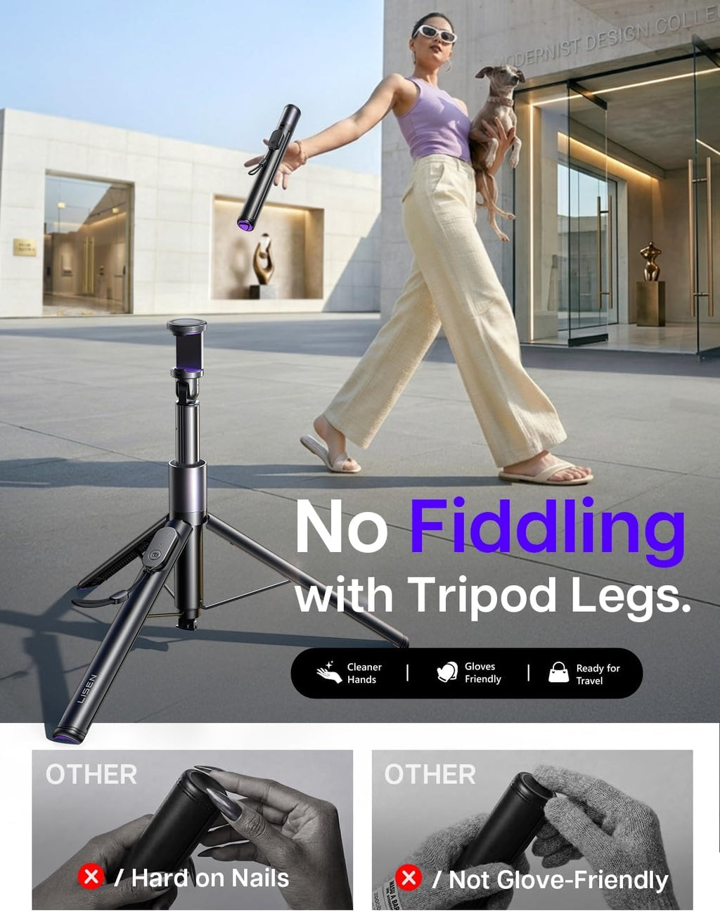67" Selfie Stick Tripod with Remote for Content Creators | Content creator essentials: 67" phone tripod with remote