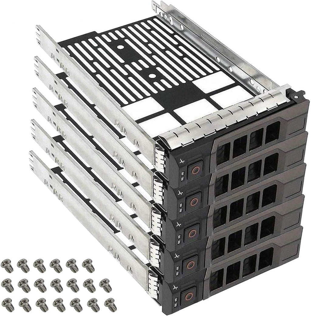5 Pack 3.5" SAS SATA Hard Drive Tray Caddy Replacement for Dell PowerEdge