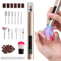 Cordless Electric Nail File Drill with UV Light Lamp, 5 Speed | Rechargeable Portable Manicure and Pedicure Kit, Nail