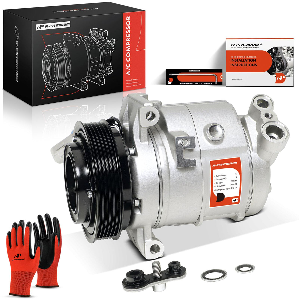 A-Premium AC Compressor Compatible with Chevrolet Sonic 1.8L 2012