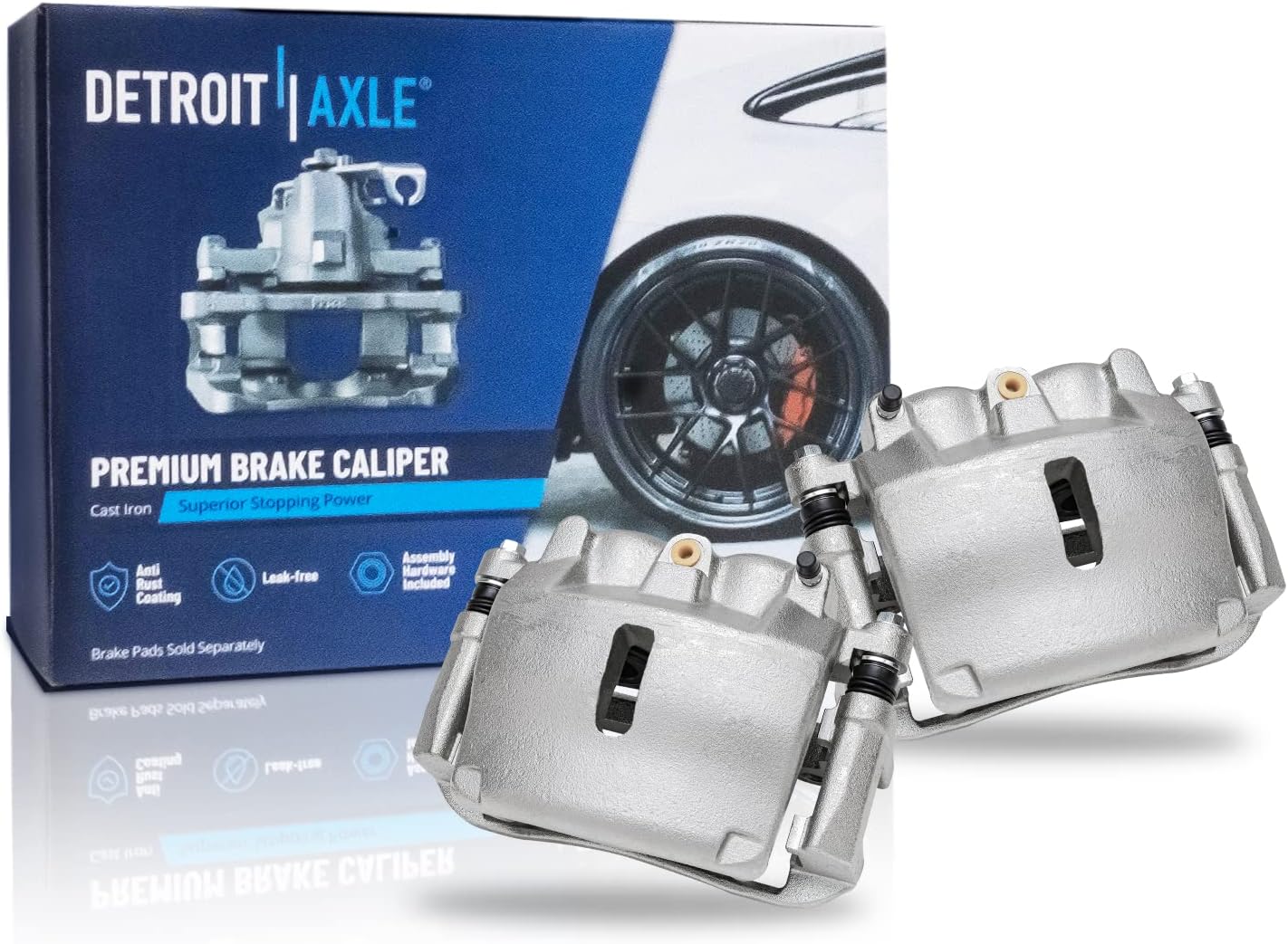 Front Brake Kit for 4WD 05-08 Ford F-150 Lincoln Mark LT | Drilled & Slotted Brake Rotors Calipers Ceramic Brake Pads