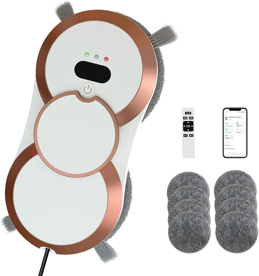 Automatic Window Cleaning Robot with Dual Spray & 6000Pa Suction