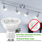 GU10 LED Bulbs, MR16 Track Light Bulbs, 4W 5000K Daylight, 12 Pack
