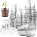 Humidity Domes for 4 Inch Pots, 100 Pack Transparent Plant Dome Covers with Ventilation, Clear Nursery Pot Domes for