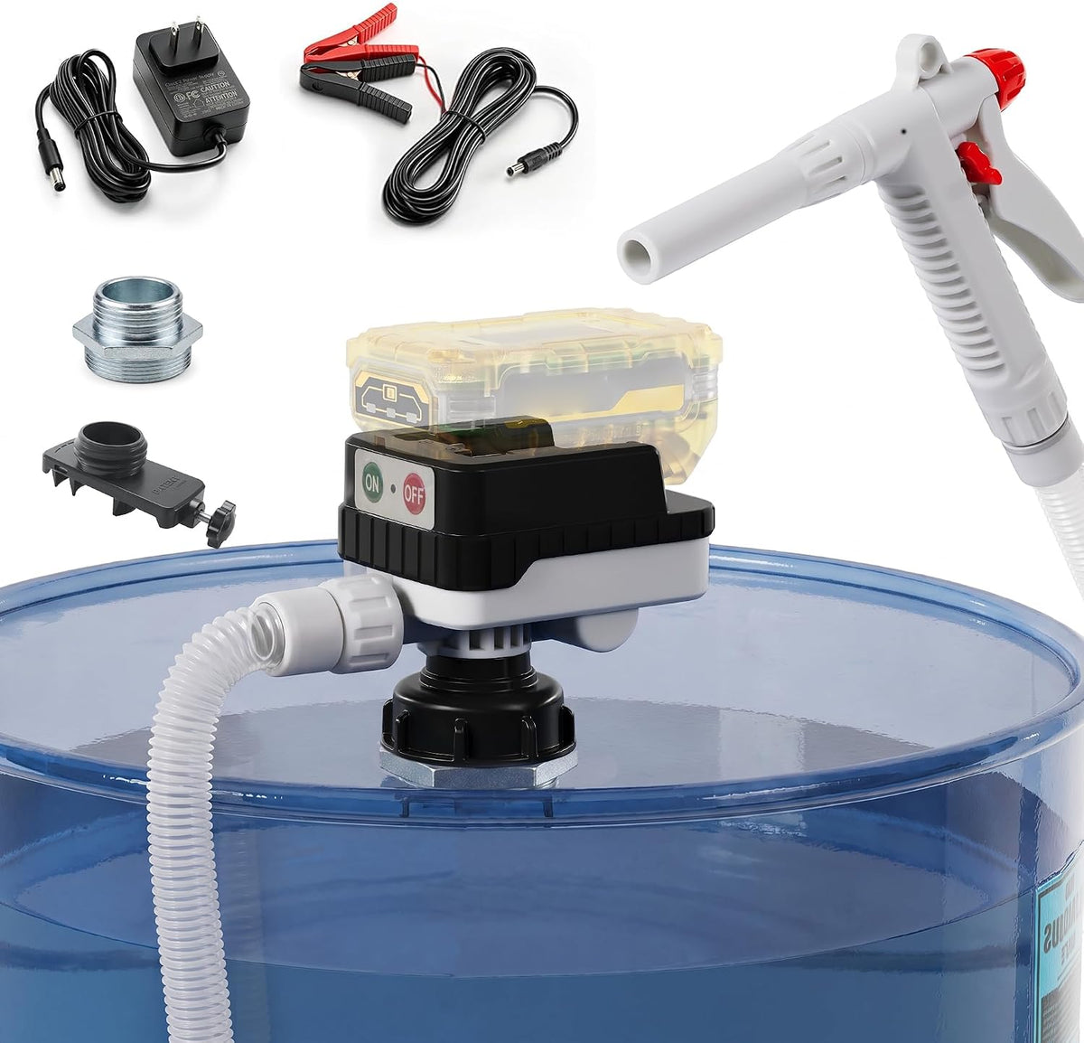 Electric Drum Barrel Pump 5GPM，Fit 55 Gallon Drum（Battery not Included）