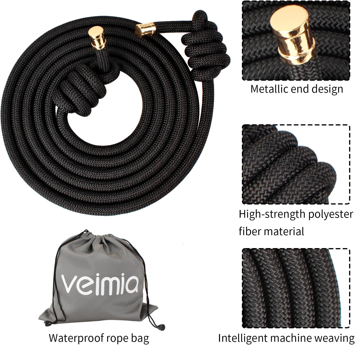 Flow Rope for Fitness High Performance Double Woven Workout Rope Adjustable Flow Jump Rope for Men Women Training