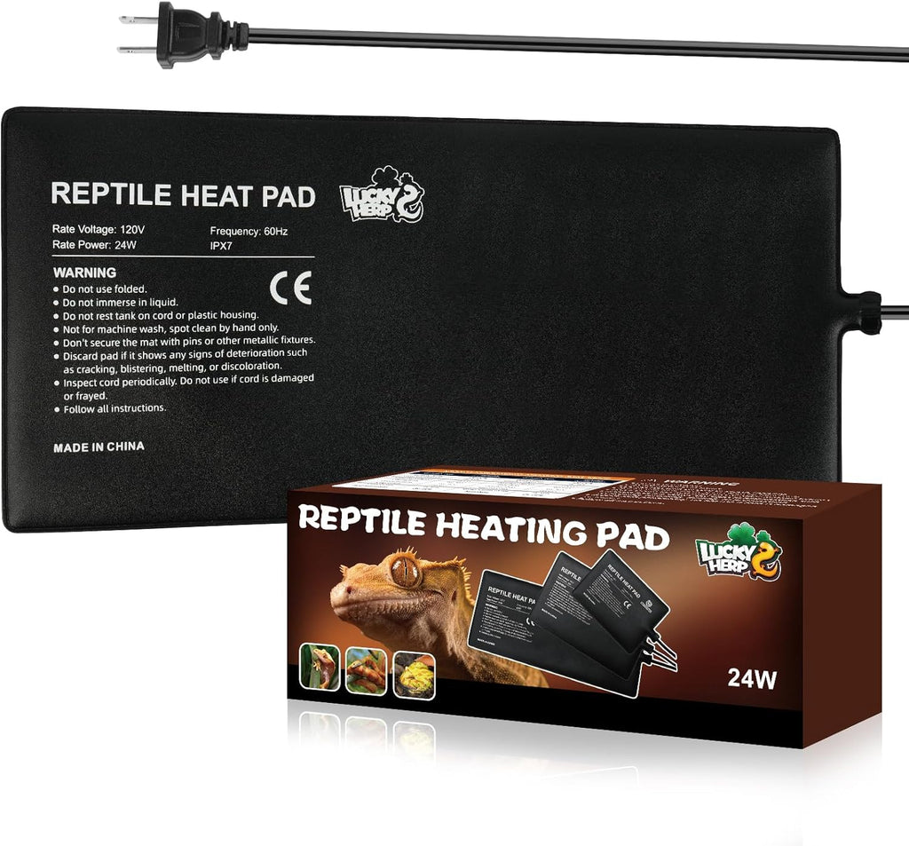 Reptile Heat Pad 8x18 Inch 24W Under Tank Terrarium Heating Mat, Reptile Heat Mat, Reptile Heating Pad for Turtle