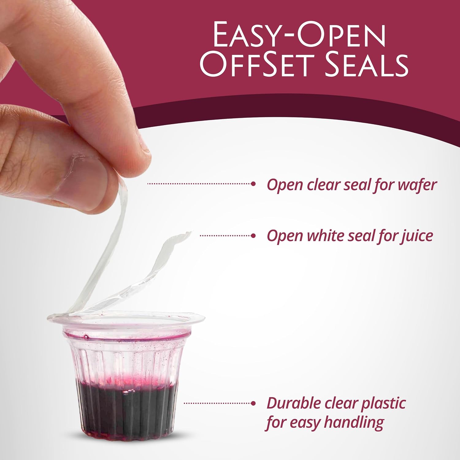 Elements Offset Tabs Communion Cups & Wafer Set (25 Count)