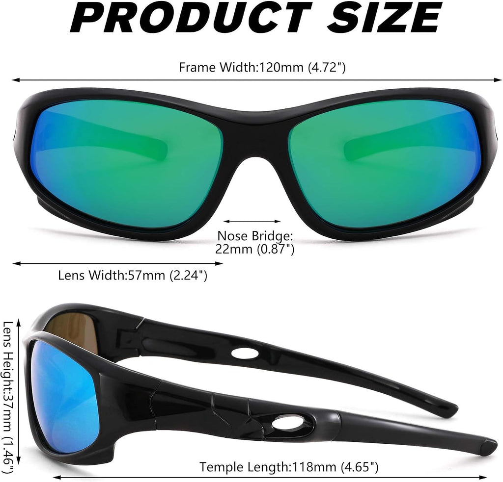 Kids Sunglasses for Boys Girls, Polarized Sports Youth Sunglasses with Strap for Kids Ages Color 3-12