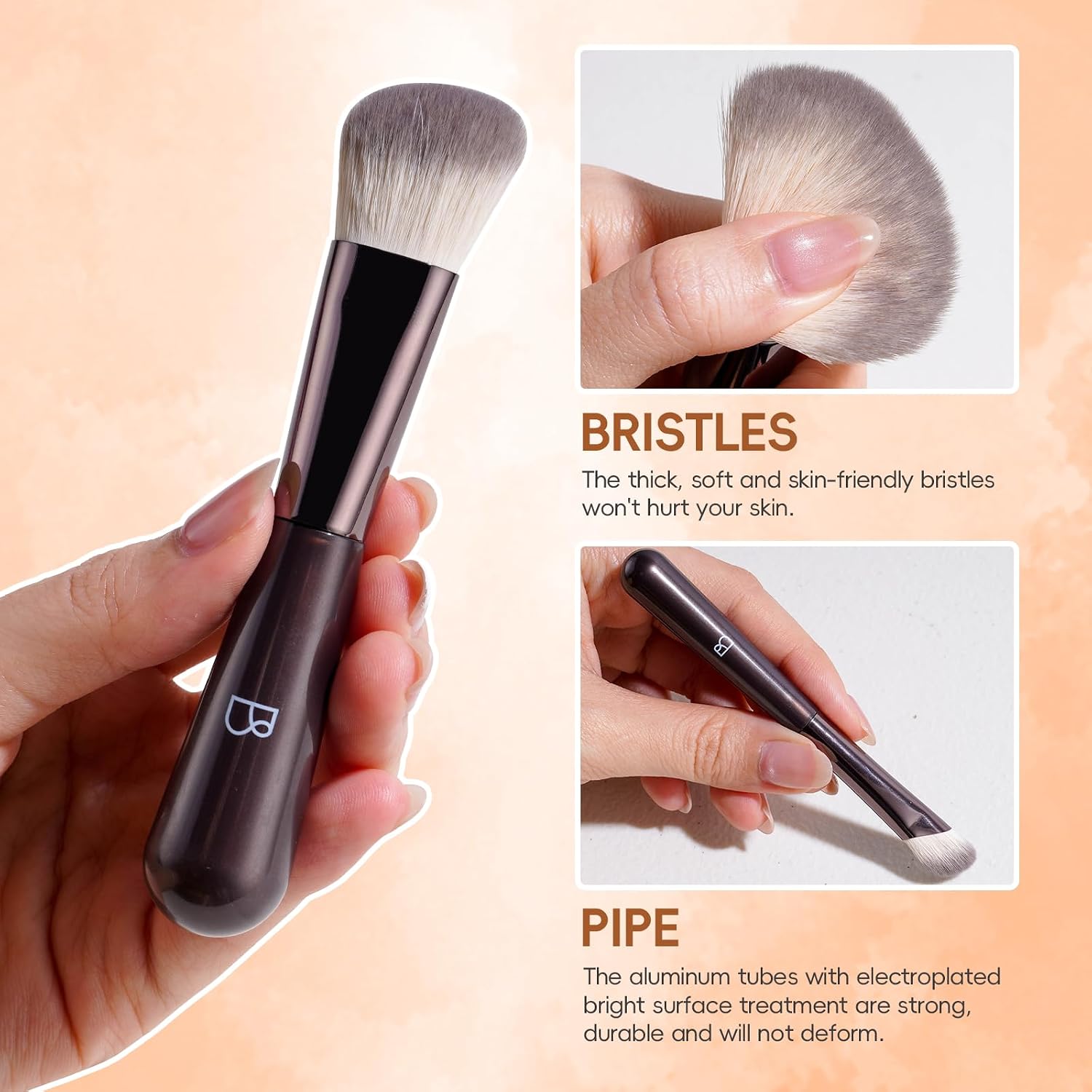Travel Makeup Brush Set BS-MALL Makeup Sponges - Includes Foundation Brush, Powder Puff, Finger Sponges & Triangle