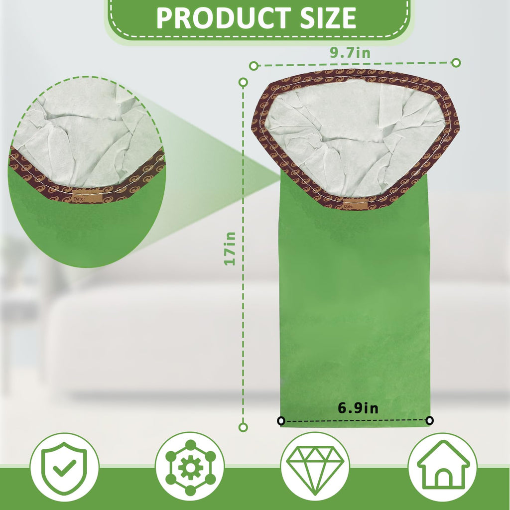 20 Pack 107313 Backpack Vacuum Bags Compatible with ProTeam 10 QT Backpack Vacuum Cleaner, 107313 Open Triangular Collar Micro Filter Bags
