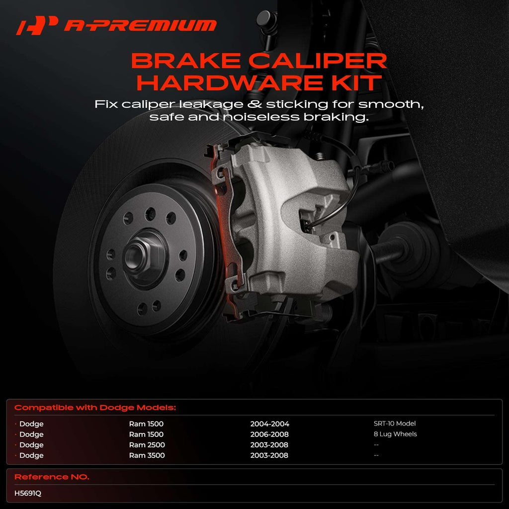 A-Premium Front Disc Brake Hardware Kit Compatible with Dodge Models