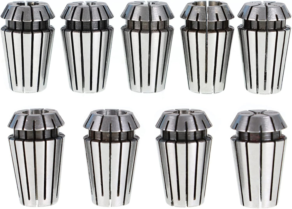ALL-CARB 9Pcs ER16 Spring Collet Set 1/8-3/8 Inch Good Elasticity