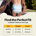 Disposable Swim Diapers Size Medium 20-31 lbs 19 Count Hypoallergenic