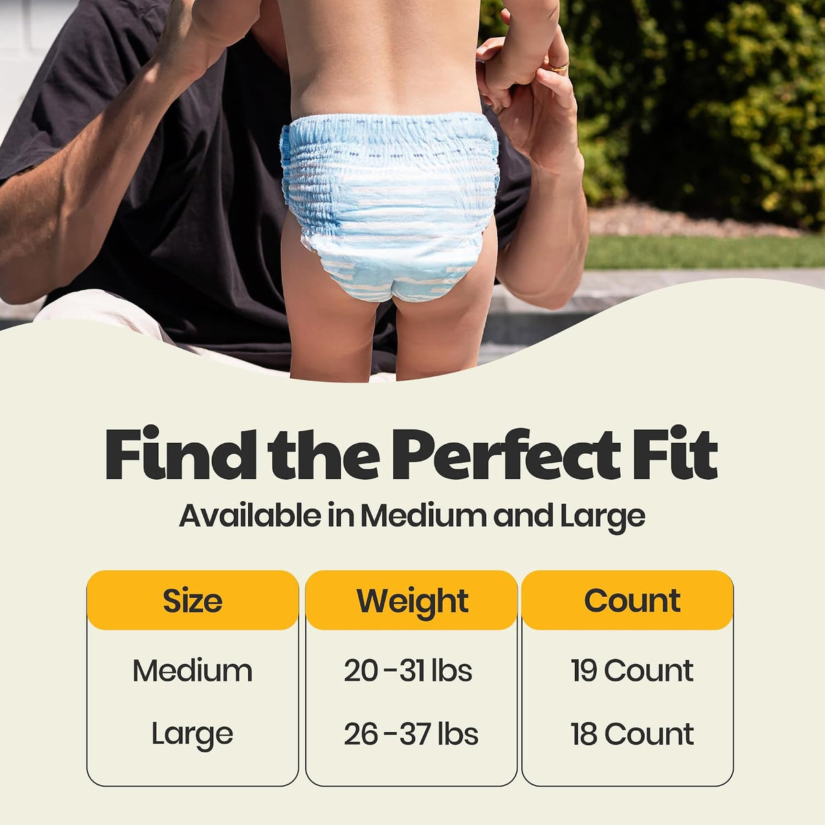 Disposable Swim Diapers Size Medium 20-31 lbs 19 Count Hypoallergenic