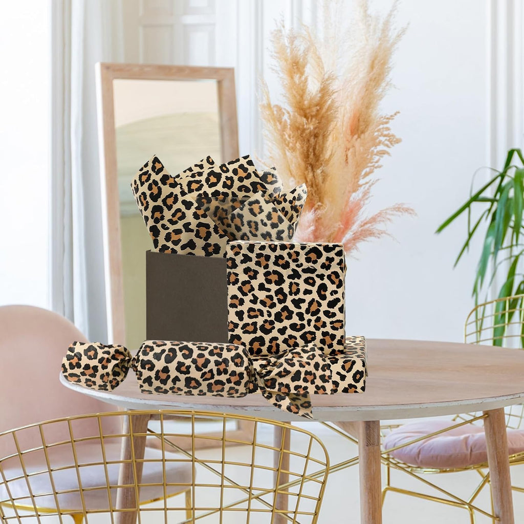 60 Sheets Leopard Print Tissue Paper Gift Wrapping Paper, 14 x 20 Inch