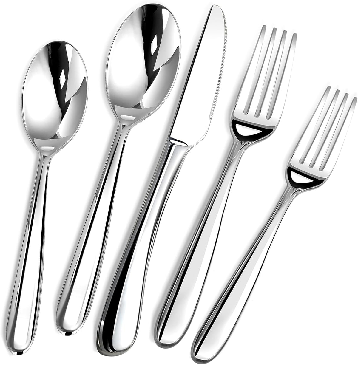 Heavy Duty Silverware Set for 12, Stainless Steel Flatware Cutlery Set