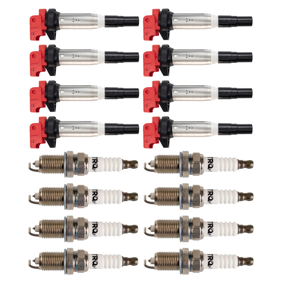 TRQ Performance Ignition Coil and Spark Plug Kit 16 Piece Iridium Spark