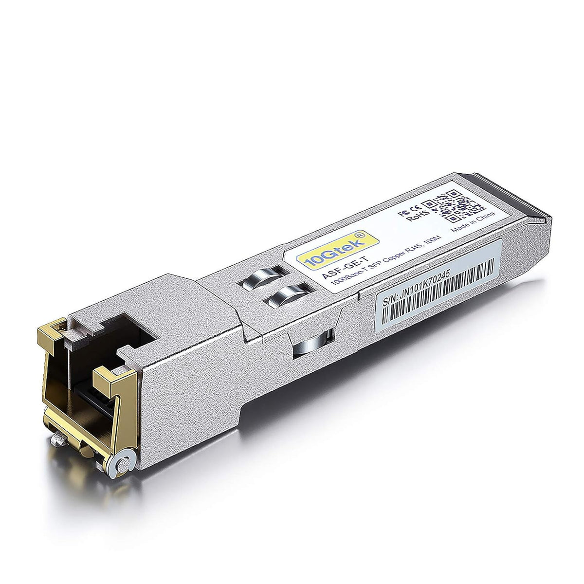 10Gtek SFP to RJ45 1000BASE-T Copper Transceiver, 1.25G SFP-T Module for Cisco SFP-GE-T, Meraki, Fortinet, Ubiquiti UniFi UF-RJ45-1G, D-Link, Supermicro, Netgear, TP-Link and More