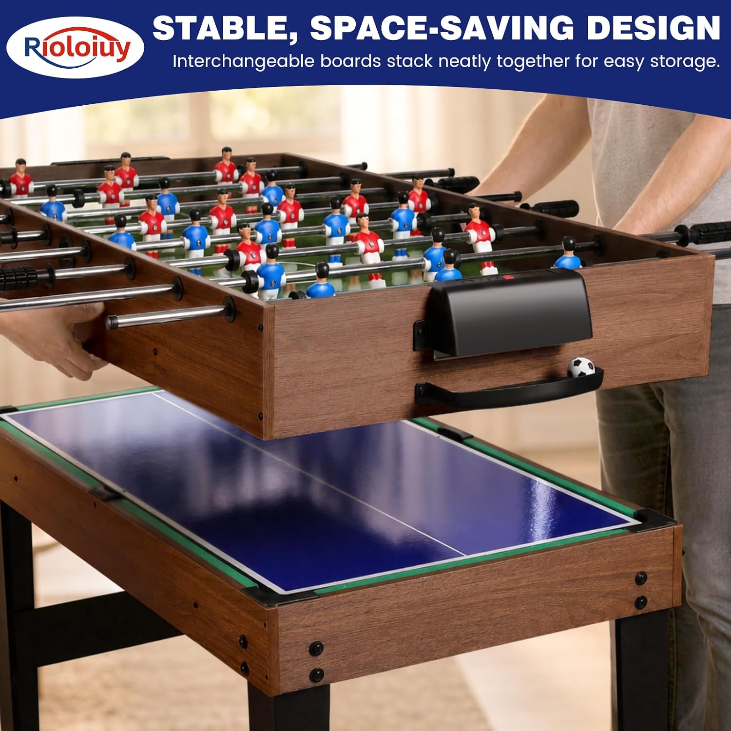 12-in-1 Game Table - 48" Combo Game Table, Ping Pong Table, Foosball Table, Air Hockey Table, Pool Table - Sports