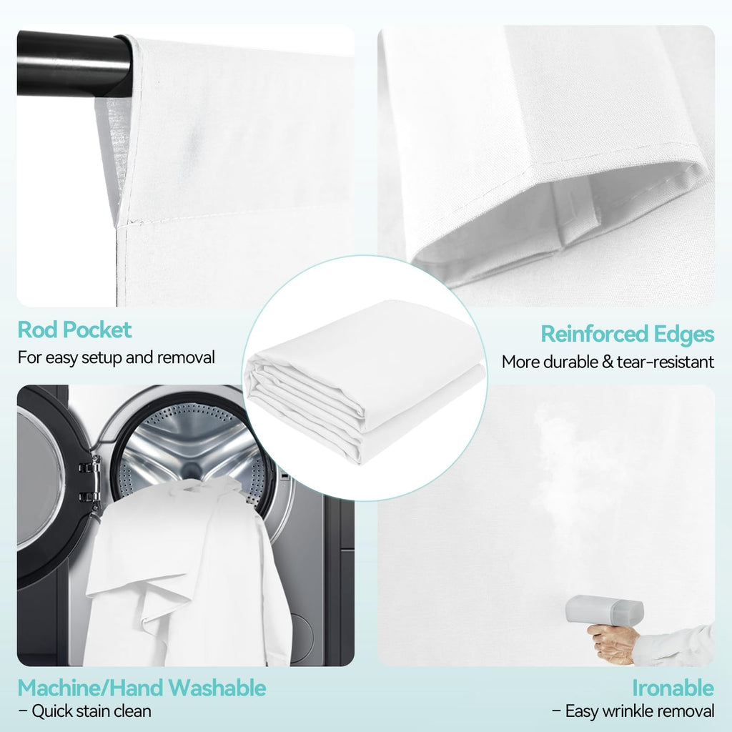 7x10 FT Photo Backdrop Stand Kit with 6x9FT White Backdrop, Studio
