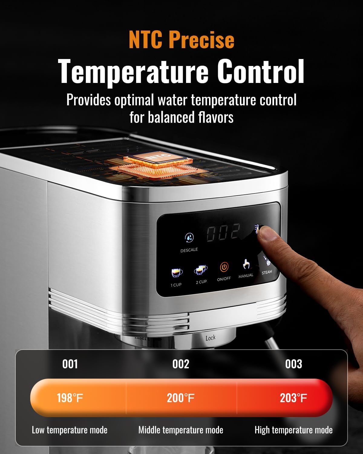 Espresso Machine 20 Bar, Professional Espresso Machine with Milk Frother and Touchscreen, Expresso Coffee Machines