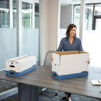 Stor/File FastFold Medium-Duty Storage Boxes With String & Button Closure and Built-In Handles, Legal Siz