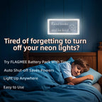 FLAGMEE Portable Battery Pack with Timer for 5V USB Neon Signs, White Plug