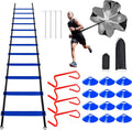 Professional Agility Ladder Speed Training Equipment Set-20ft Agility Ladder,12 Soccer Cones, 4 Agility Hurdles