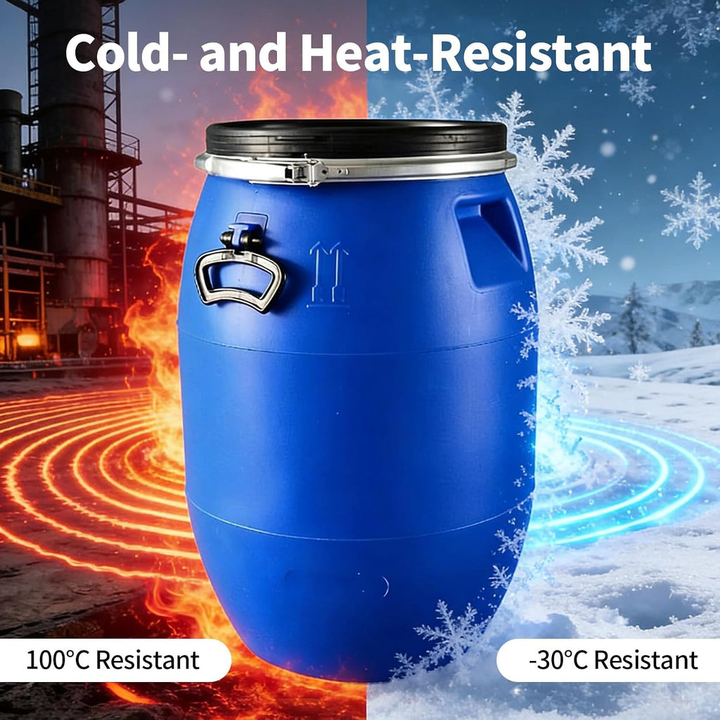 Plastic Drum with Lid Water Storage Barrel Multipurpose Plastic Barrel 55 Gallon Drum for Feed Laundry Supplies